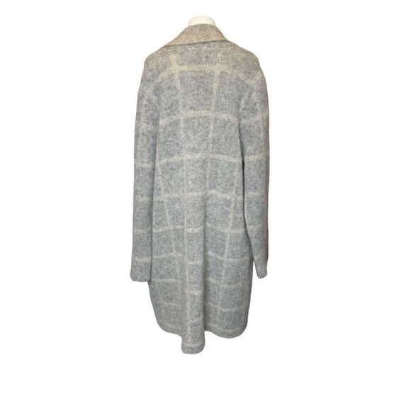 Eileen Fisher moon shawl collar coat with mohair plush melange windowpane print - Picture 5 of 14